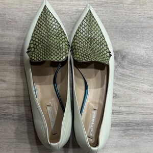 Nicholas Kirkwood Green and Cream Flats